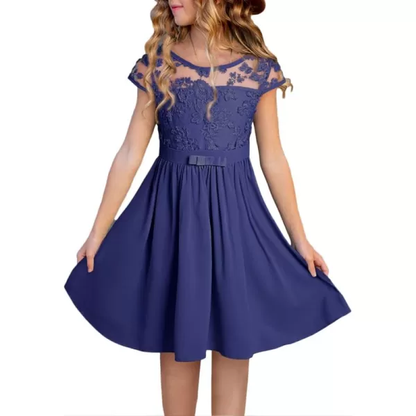blibean Girls Elegant Lace Mesh Semi Formal Party Dress Size 6-15 Years