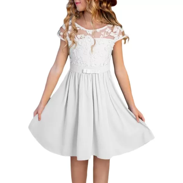 blibean Girls Elegant Lace Mesh Semi Formal Party Dress Size 6-15 Years