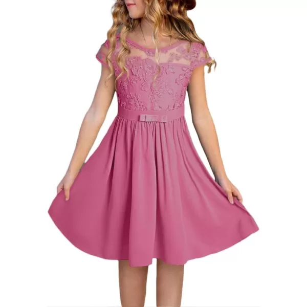 blibean Girls Elegant Lace Mesh Semi Formal Party Dress Size 6-15 Years