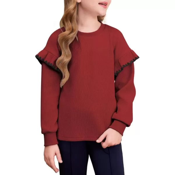 blibean Girls Ruffled Sweathirts Long Sleeve Tops Size 6-15 Years