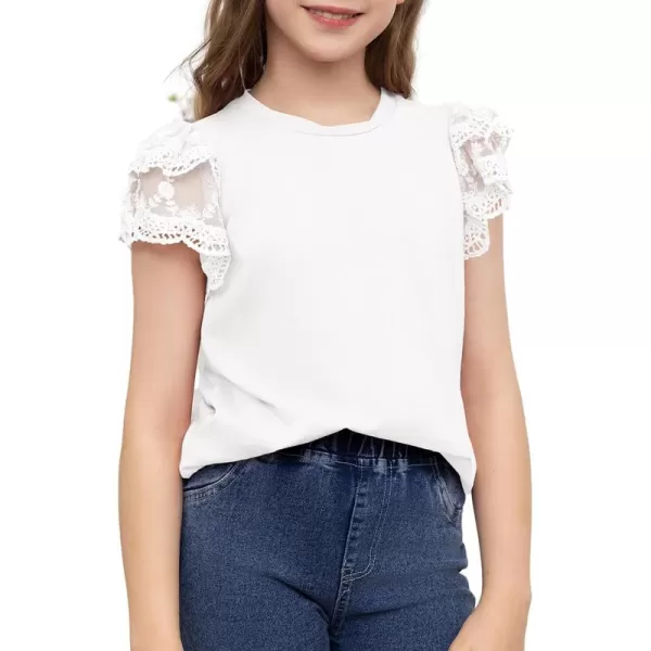 blibean Teen Girls Tshirt Cotton Flowy Short Sleeve Button Tops Size 6-15 Years