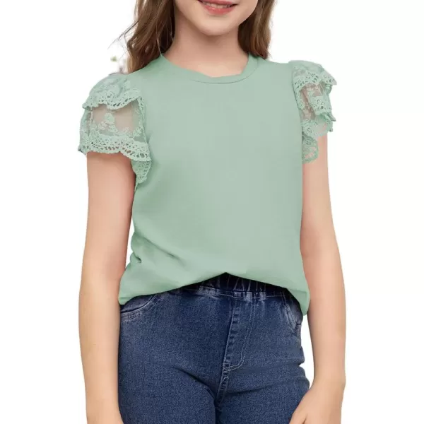 blibean Teen Girls Tshirt Cotton Flowy Short Sleeve Button Tops Size 6-15 Years