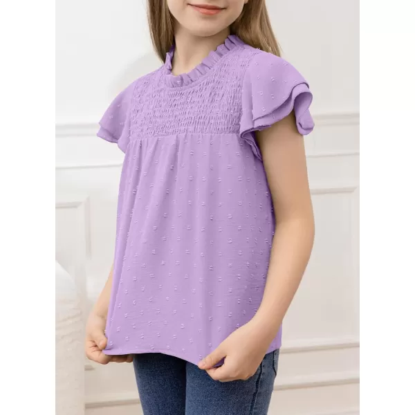 bilbean Girls Elegant Polked Swiss Dot Long Sleeve Shirts Tops 6-15 Years