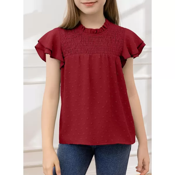 bilbean Girls Elegant Polked Swiss Dot Long Sleeve Shirts Tops 6-15 Years