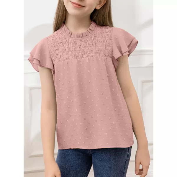 bilbean Girls Elegant Polked Swiss Dot Long Sleeve Shirts Tops 6-15 Years