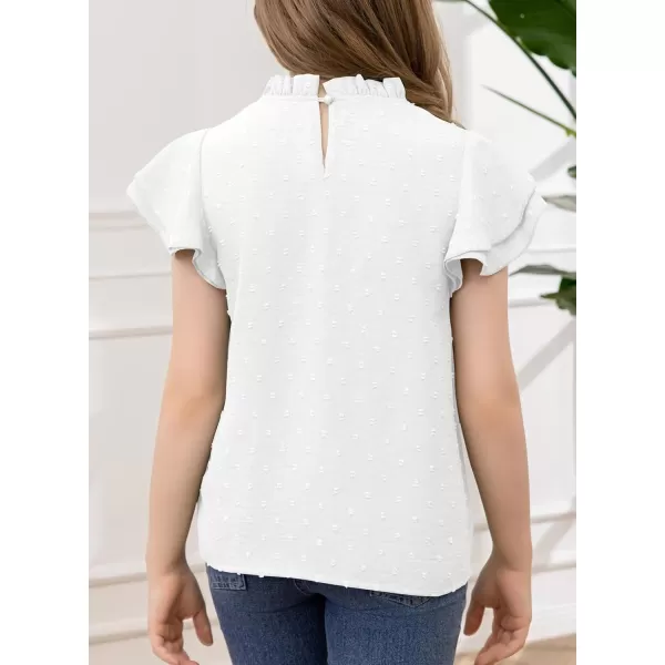 bilbean Girls Elegant Polked Swiss Dot Long Sleeve Shirts Tops 6-15 Years