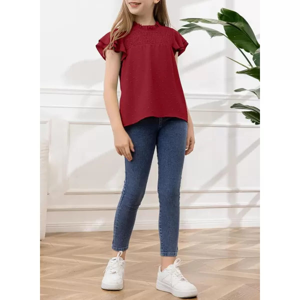 bilbean Girls Elegant Polked Swiss Dot Long Sleeve Shirts Tops 6-15 Years