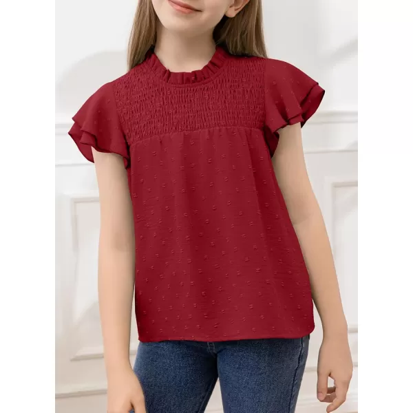 bilbean Girls Elegant Polked Swiss Dot Long Sleeve Shirts Tops 6-15 Years