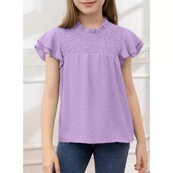 bilbean Girls Elegant Polked Swiss Dot Long Sleeve Shirts Tops 6-15 Years