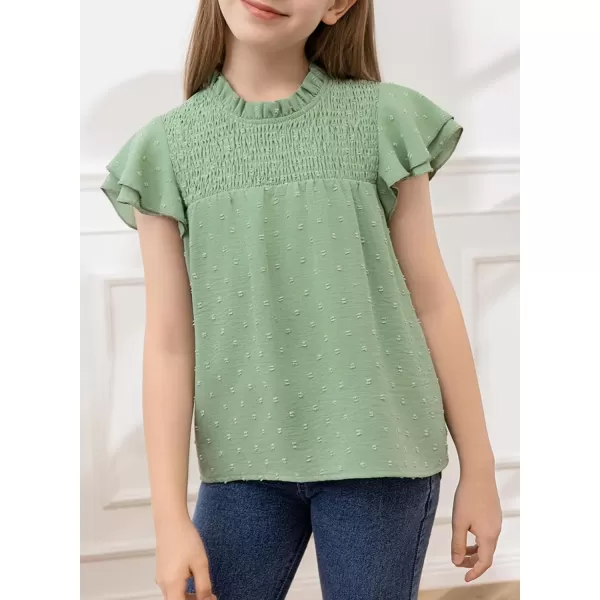 bilbean Girls Elegant Polked Swiss Dot Long Sleeve Shirts Tops 6-15 Years