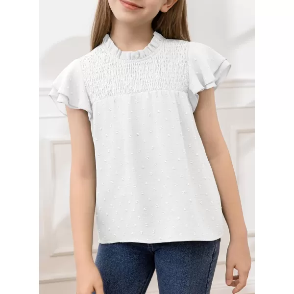 bilbean Girls Elegant Polked Swiss Dot Long Sleeve Shirts Tops 6-15 Years