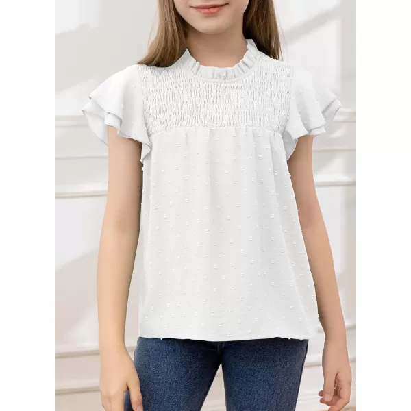 bilbean Girls Elegant Polked Swiss Dot Long Sleeve Shirts Tops 6-15 Years
