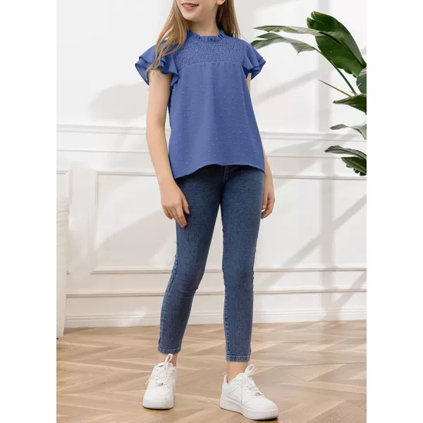 bilbean Girls Elegant Polked Swiss Dot Long Sleeve Shirts Tops 6-15 Years