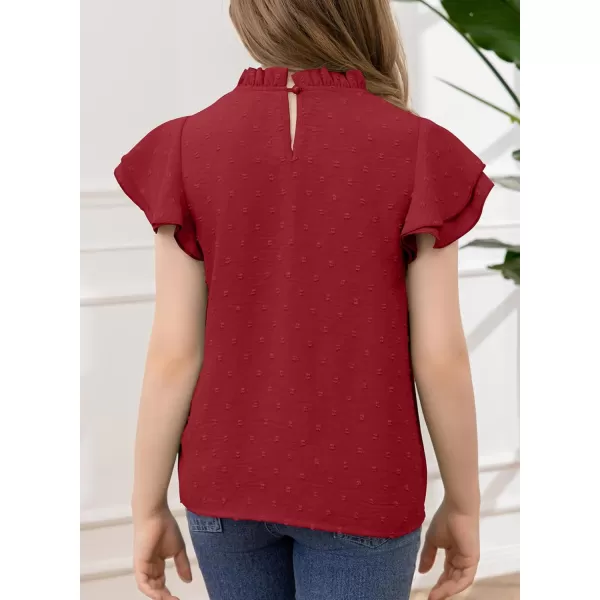 bilbean Girls Elegant Polked Swiss Dot Long Sleeve Shirts Tops 6-15 Years
