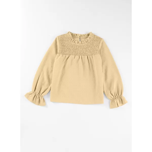 bilbean Girls Elegant Polked Swiss Dot Long Sleeve Shirts Tops 6-15 Years