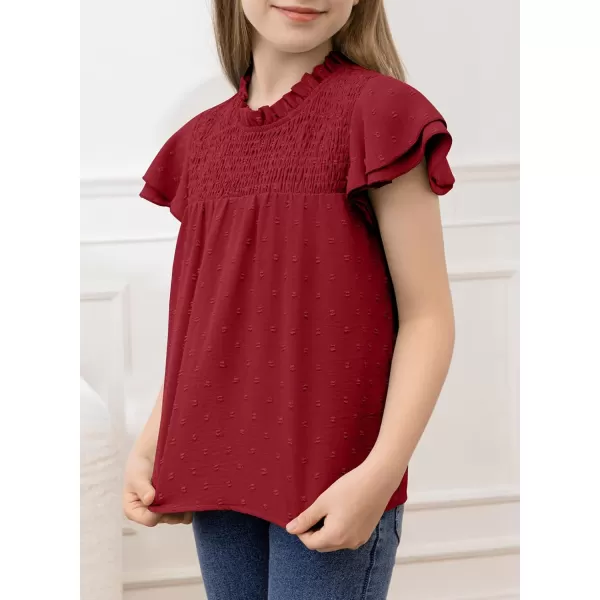 bilbean Girls Elegant Polked Swiss Dot Long Sleeve Shirts Tops 6-15 Years