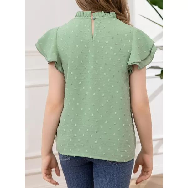 bilbean Girls Elegant Polked Swiss Dot Long Sleeve Shirts Tops 6-15 Years