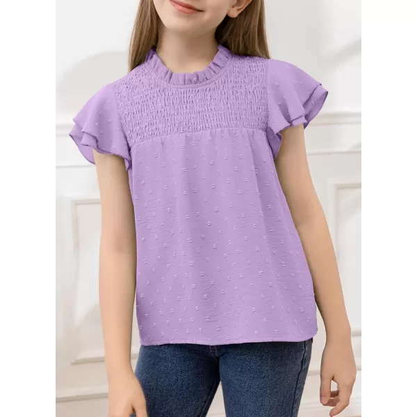 bilbean Girls Elegant Polked Swiss Dot Long Sleeve Shirts Tops 6-15 Years