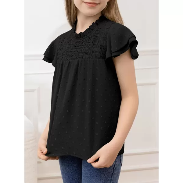 bilbean Girls Elegant Polked Swiss Dot Long Sleeve Shirts Tops 6-15 Years