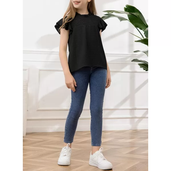 bilbean Girls Elegant Polked Swiss Dot Long Sleeve Shirts Tops 6-15 Years