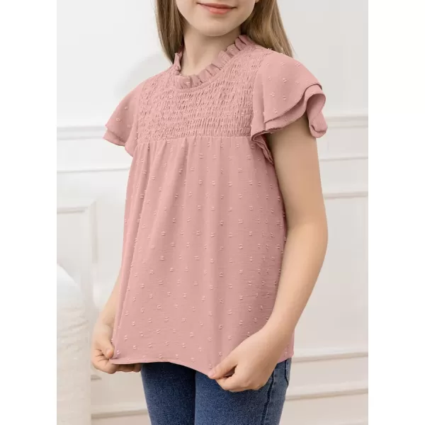 bilbean Girls Elegant Polked Swiss Dot Long Sleeve Shirts Tops 6-15 Years
