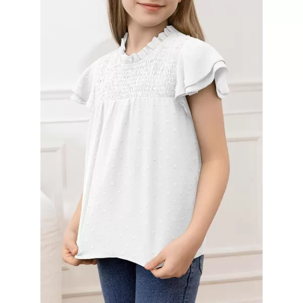 bilbean Girls Elegant Polked Swiss Dot Long Sleeve Shirts Tops 6-15 Years