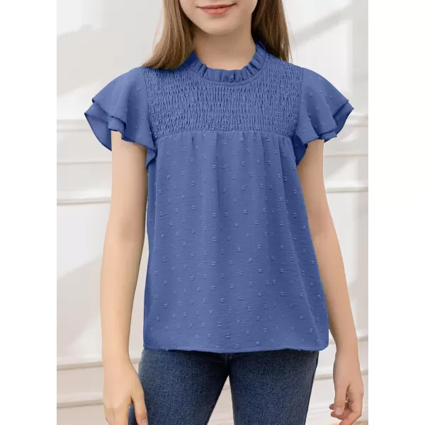 bilbean Girls Elegant Polked Swiss Dot Long Sleeve Shirts Tops 6-15 Years