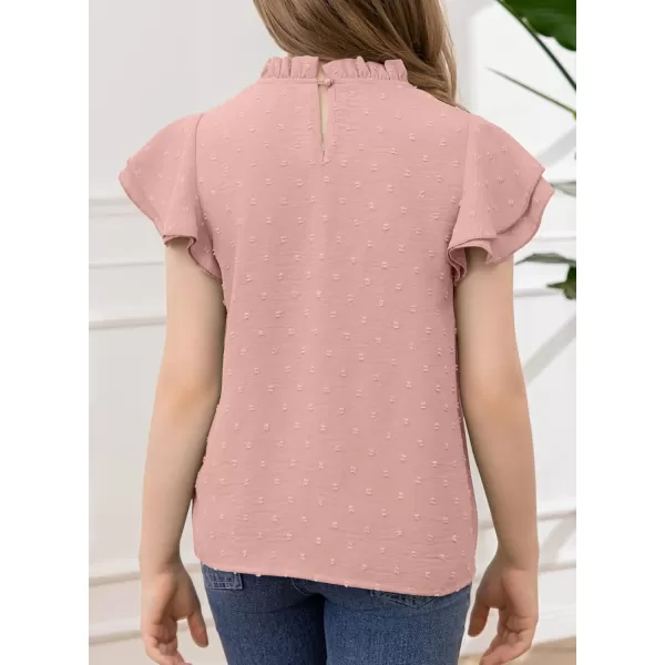 bilbean Girls Elegant Polked Swiss Dot Long Sleeve Shirts Tops 6-15 Years