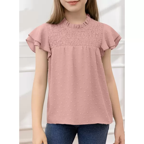 bilbean Girls Elegant Polked Swiss Dot Long Sleeve Shirts Tops 6-15 Years