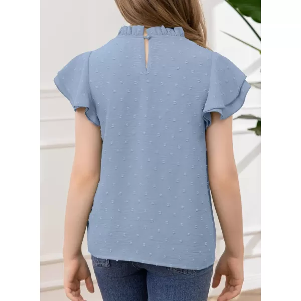 bilbean Girls Elegant Polked Swiss Dot Long Sleeve Shirts Tops 6-15 Years