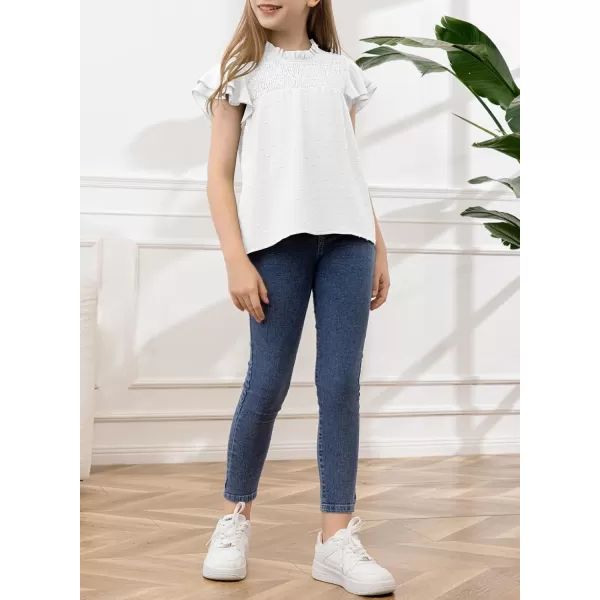 bilbean Girls Elegant Polked Swiss Dot Long Sleeve Shirts Tops 6-15 Years