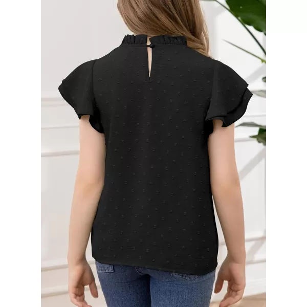 bilbean Girls Elegant Polked Swiss Dot Long Sleeve Shirts Tops 6-15 Years
