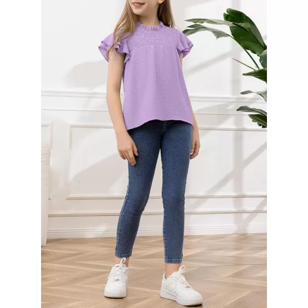 bilbean Girls Elegant Polked Swiss Dot Long Sleeve Shirts Tops 6-15 Years