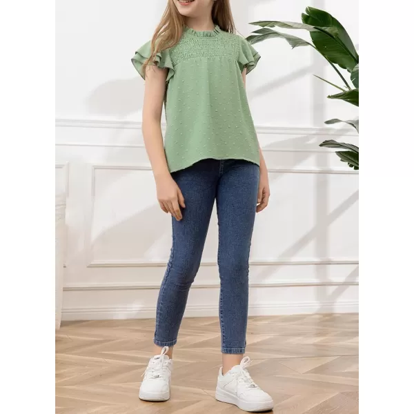 bilbean Girls Elegant Polked Swiss Dot Long Sleeve Shirts Tops 6-15 Years
