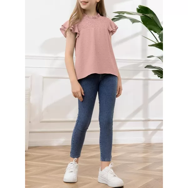 bilbean Girls Elegant Polked Swiss Dot Long Sleeve Shirts Tops 6-15 Years