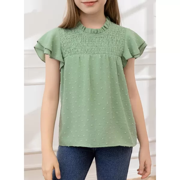 bilbean Girls Elegant Polked Swiss Dot Long Sleeve Shirts Tops 6-15 Years