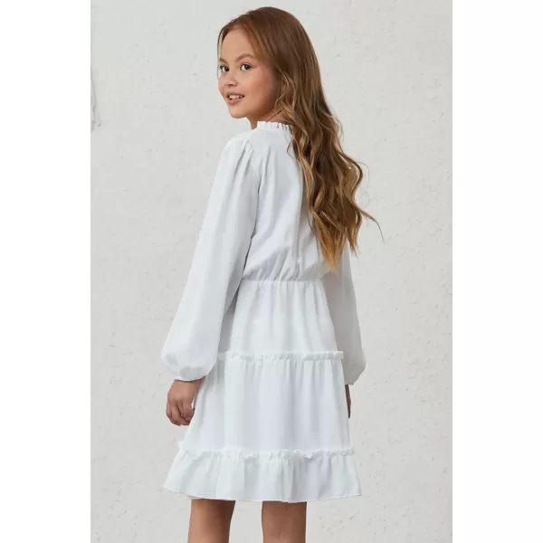 blibean Girl Fall Long Sleeve Dress Kids Floral Bohemian Tiered Dresses 4-15 Years Old