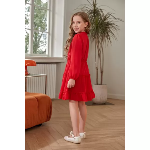 blibean Girl Fall Long Sleeve Dress Kids Floral Bohemian Tiered Dresses 4-15 Years Old