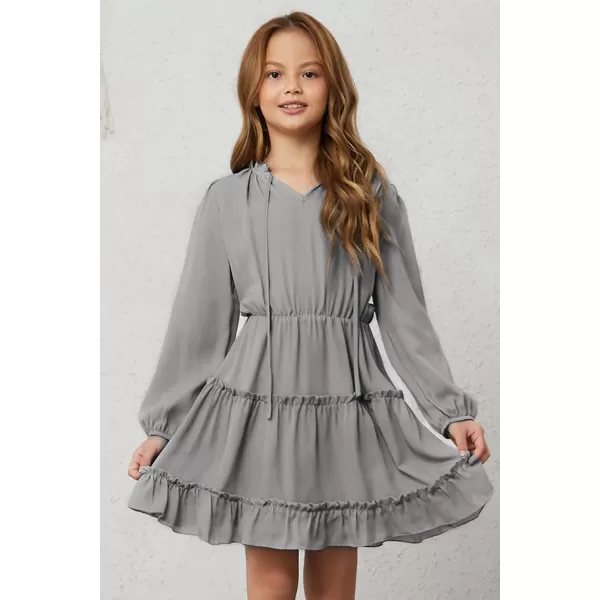 blibean Girl Fall Long Sleeve Dress Kids Floral Bohemian Tiered Dresses 4-15 Years Old