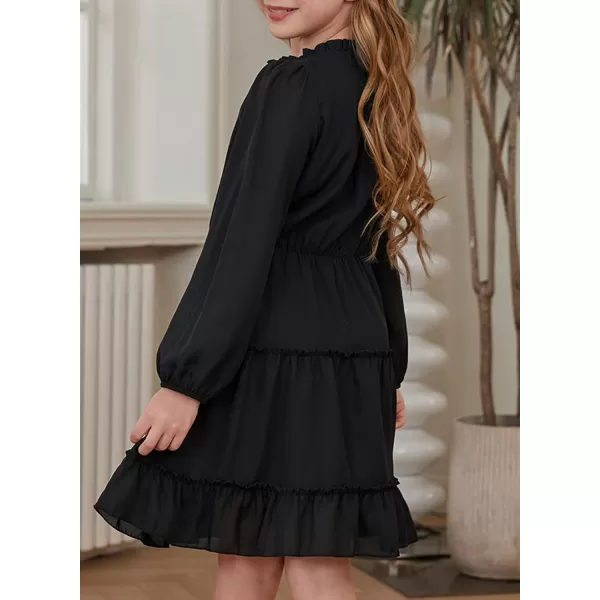 blibean Girl Fall Long Sleeve Dress Kids Floral Bohemian Tiered Dresses 4-15 Years Old
