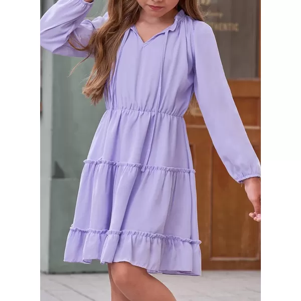 blibean Girl Fall Long Sleeve Dress Kids Floral Bohemian Tiered Dresses 4-15 Years Old