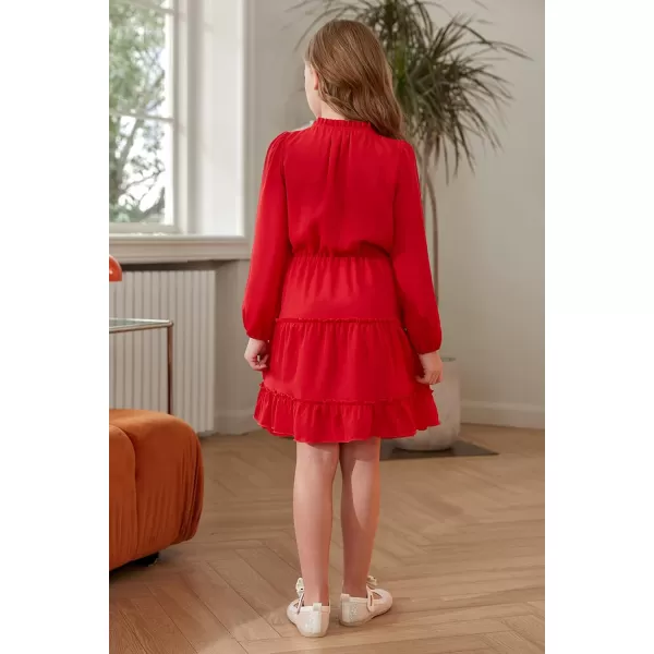 blibean Girl Fall Long Sleeve Dress Kids Floral Bohemian Tiered Dresses 4-15 Years Old
