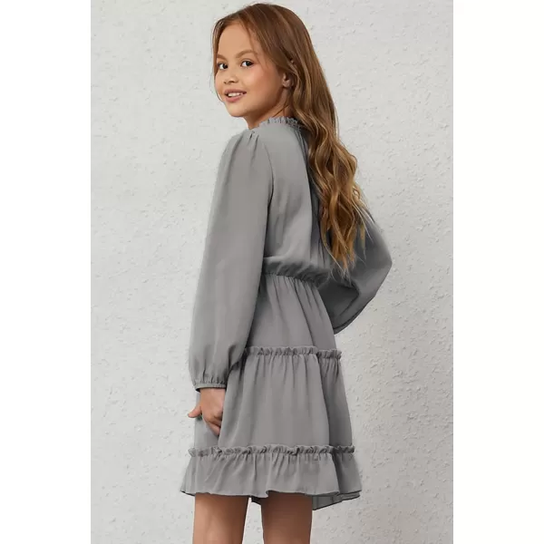 blibean Girl Fall Long Sleeve Dress Kids Floral Bohemian Tiered Dresses 4-15 Years Old