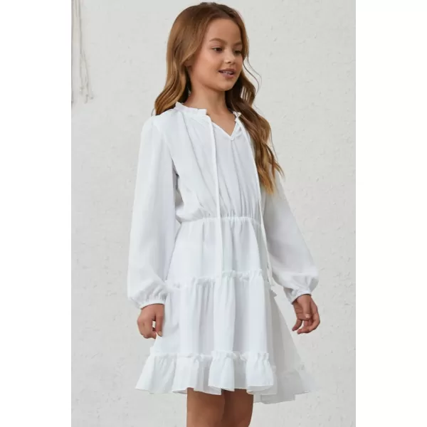 blibean Girl Fall Long Sleeve Dress Kids Floral Bohemian Tiered Dresses 4-15 Years Old