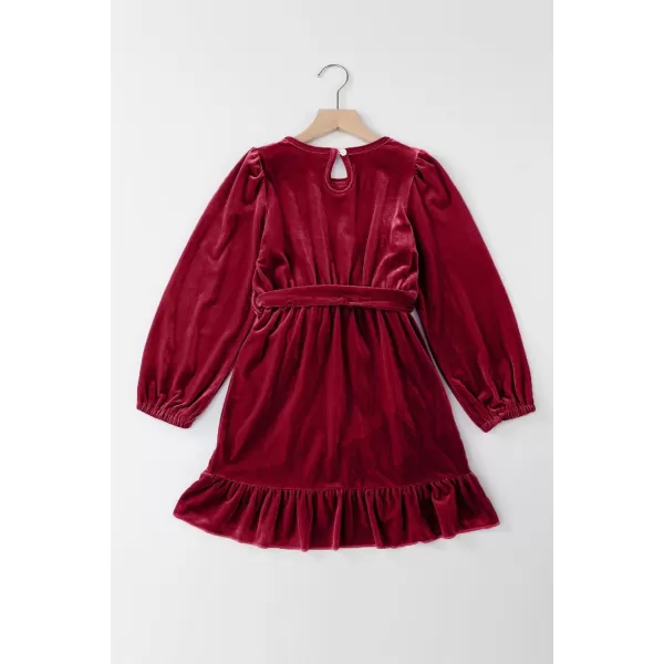 blibean Girl Fall Long Sleeve Velvet Dress Kid Size 6-15 Years Old