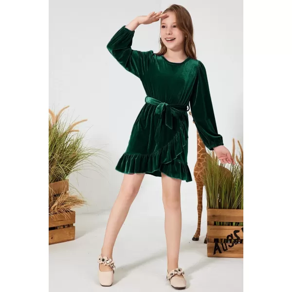blibean Girl Fall Long Sleeve Velvet Dress Kid Size 6-15 Years Old
