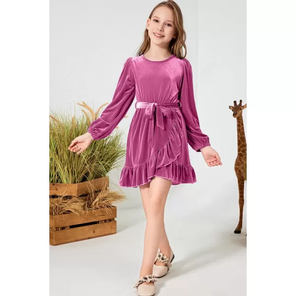 blibean Girl Fall Long Sleeve Velvet Dress Kid Size 6-15 Years Old