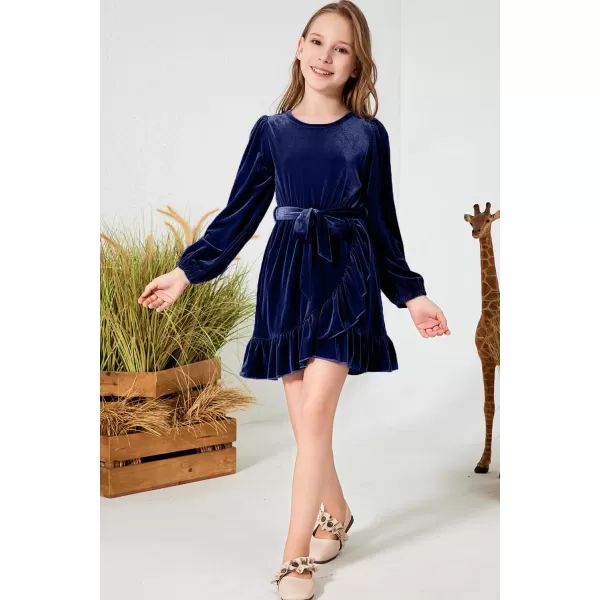 blibean Girl Fall Long Sleeve Velvet Dress Kid Size 6-15 Years Old
