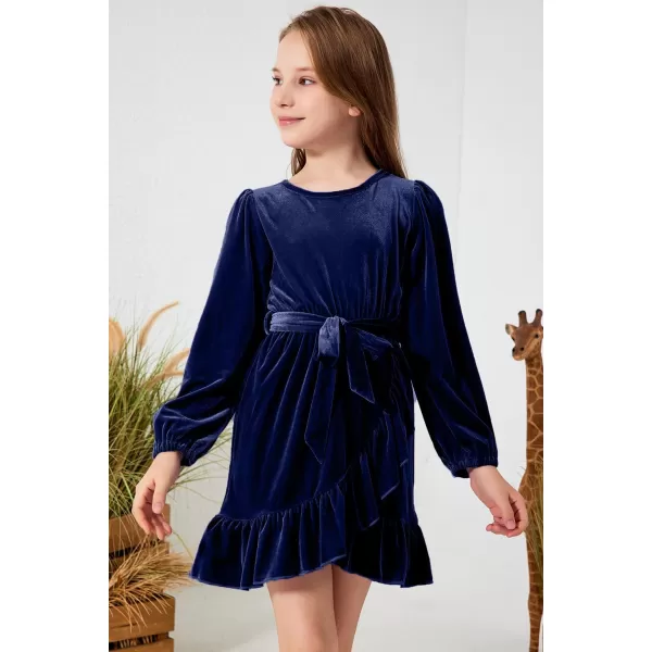 blibean Girl Fall Long Sleeve Velvet Dress Kid Size 6-15 Years Old