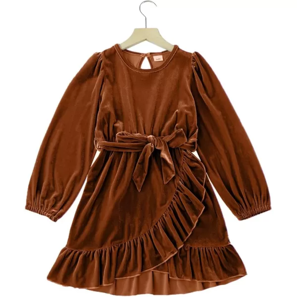 blibean Girl Fall Long Sleeve Velvet Dress Kid Size 6-15 Years Old